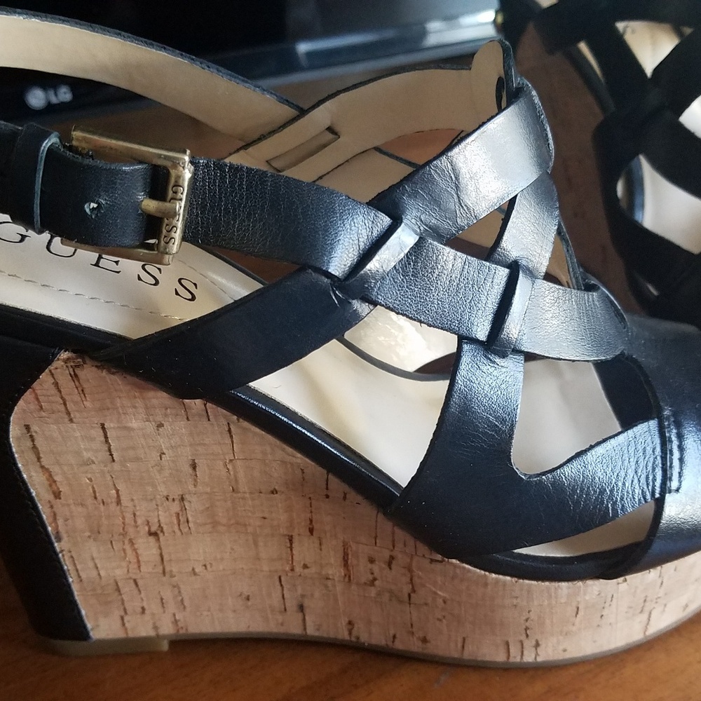 Guess Wedge Shoes Black Size 7